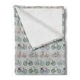 thumbnail image 2 of Hipster Soft Flannel Fleece Blanket, Sketch Art Pattern Bicycles Urban Vehicles Transportation Hobby Exercise Fun Ride, Cozy Plush for Indoor and Outdoor Use, 70" x 90", Multicolor, by Ambesonne, 2 of 5