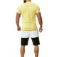 thumbnail image 3 of Txlixc Traje de hombre, camiseta de cuello redondo de manga corta + pantalones cortos de cintura de cuerda Txlixc moda, 3 of 6