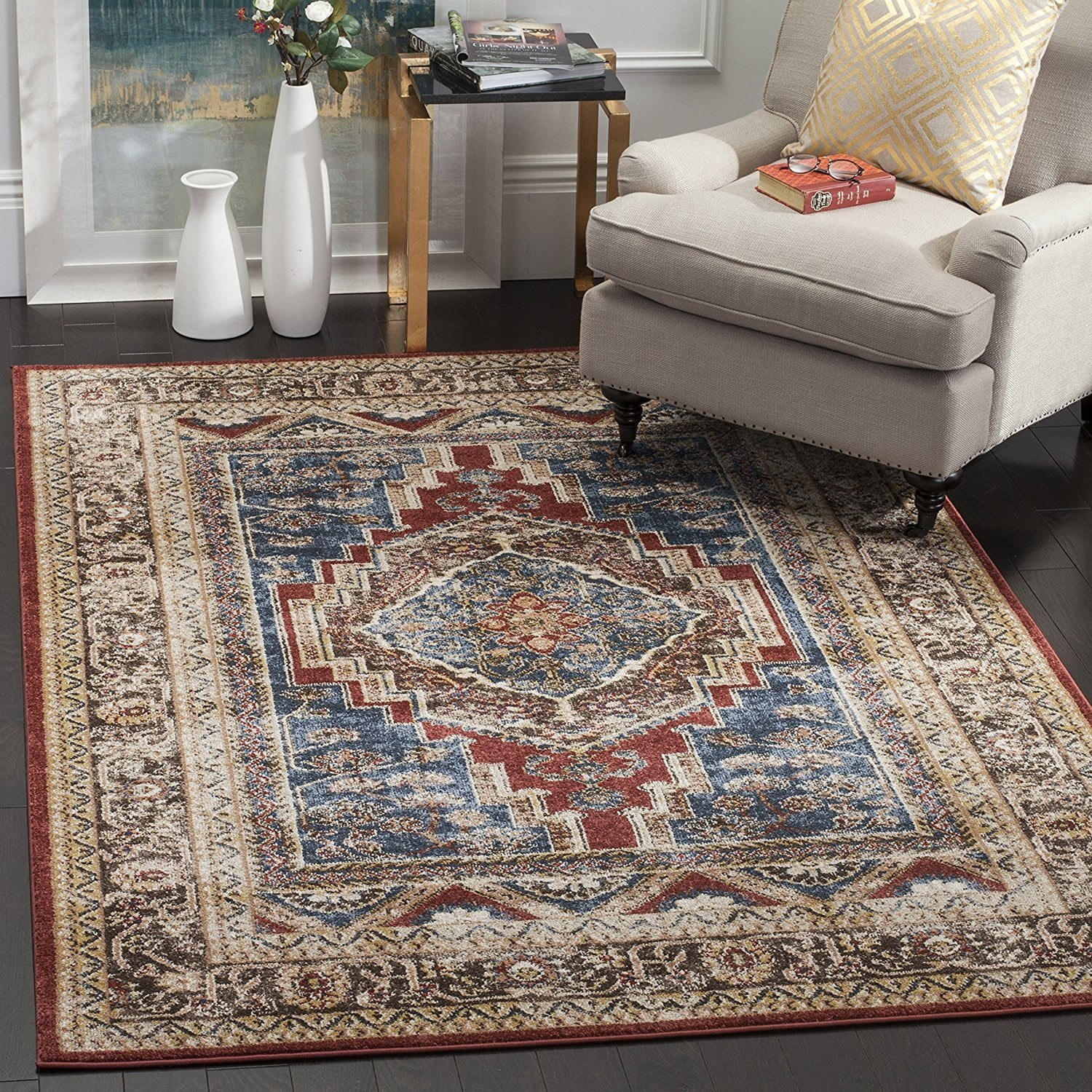 Area round beige rug safavieh ft scalloped heritage indoor oriental actual handcrafted dia common lowes Safavieh Bijar Collection BIJ636B Traditional Oriental Vintage Royal