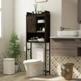 thumbnail image 4 of Gymax Over The Toilet Storage Cabinet Rack Bathroom w/ Slipping Barn Door & Adjustable Shelf Espresso, 4 of 10