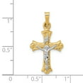thumbnail image 4 of Finest Gold 14K Yellow Gold Two-Tone Polished Inri Crucifix Cross Pendant, 4 of 4