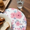 thumbnail image 3 of Pink Watercolor Floral Round 13 Inch Placemats Set of 2, Spring Flower Abstract Art HeatResistant Non Slip Place Mats for Dining Table, Wipeable Braided Kitchen Table Mats for Housewarming, 3 of 9