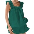 thumbnail image 3 of Fortune 2Pcs Women Pajamas Summer Loungewear Ruffle Sleeveless Loose Tops and Shorts Set, 3 of 3