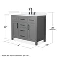thumbnail image 4 of Beckett 42" Dark Gray Single Vanity & White Quartz Top (3-Hole) & Black Trim, 4 of 5