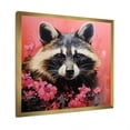 thumbnail image 2 of Designart "Black and Pink Raccoon with Flower I" Animals Framed Wall Art Decor - Modern Black Raccoon Hallway Framed Wall Art Decor, 2 of 6