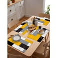 thumbnail image 4 of Yellow Gray Color Block Patchwork Placemats Set of 4,Wipeable Washable Table Mats for Dining Tables,Geometric Minimalist Art Place Mats for Kitchen Event Party Tabletop Decor, 4 of 7