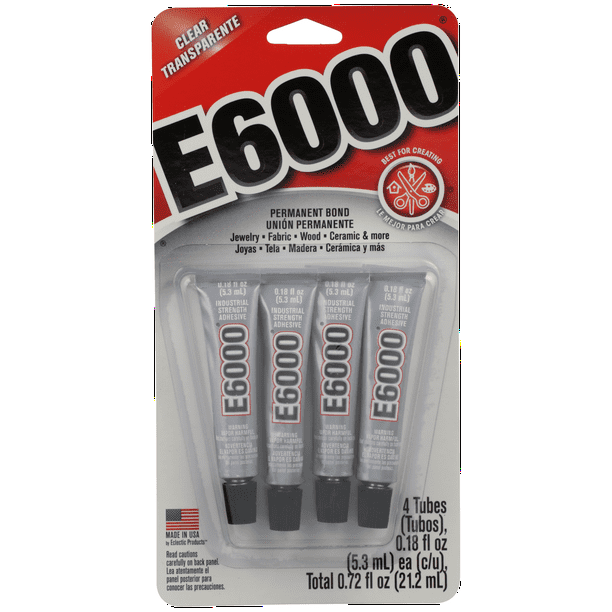 Eclectic E 6000 Adhesive E6000 Mini Tubes Clear 18 Fl Oz 4 Pkg Walmart Com