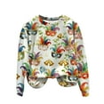 thumbnail image 5 of UTSJKR Mardi Gras Sweatshirt Women Crewneck Carnival Pullover Casual Mardi Gras Print Long Sleeve Fleece Top Multicolor XL, 5 of 6