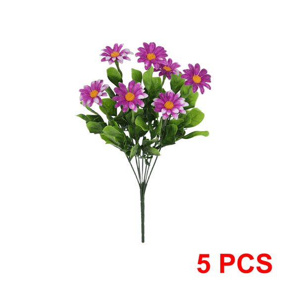 hulanddfd 5 Pcs Artificial Flowers Daisies Fake Flowers, Outdoor Plastic Hot Pink Flowers Faux Plants for Spring Garden Porch Farmhouse Decor(Hot Pink)