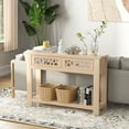 thumbnail image 4 of Gymax Table Console d'Entrée à 2 Niveaux avec Tiroirs pour Salon, Entrée, Rustique Naturel, 4 of 10