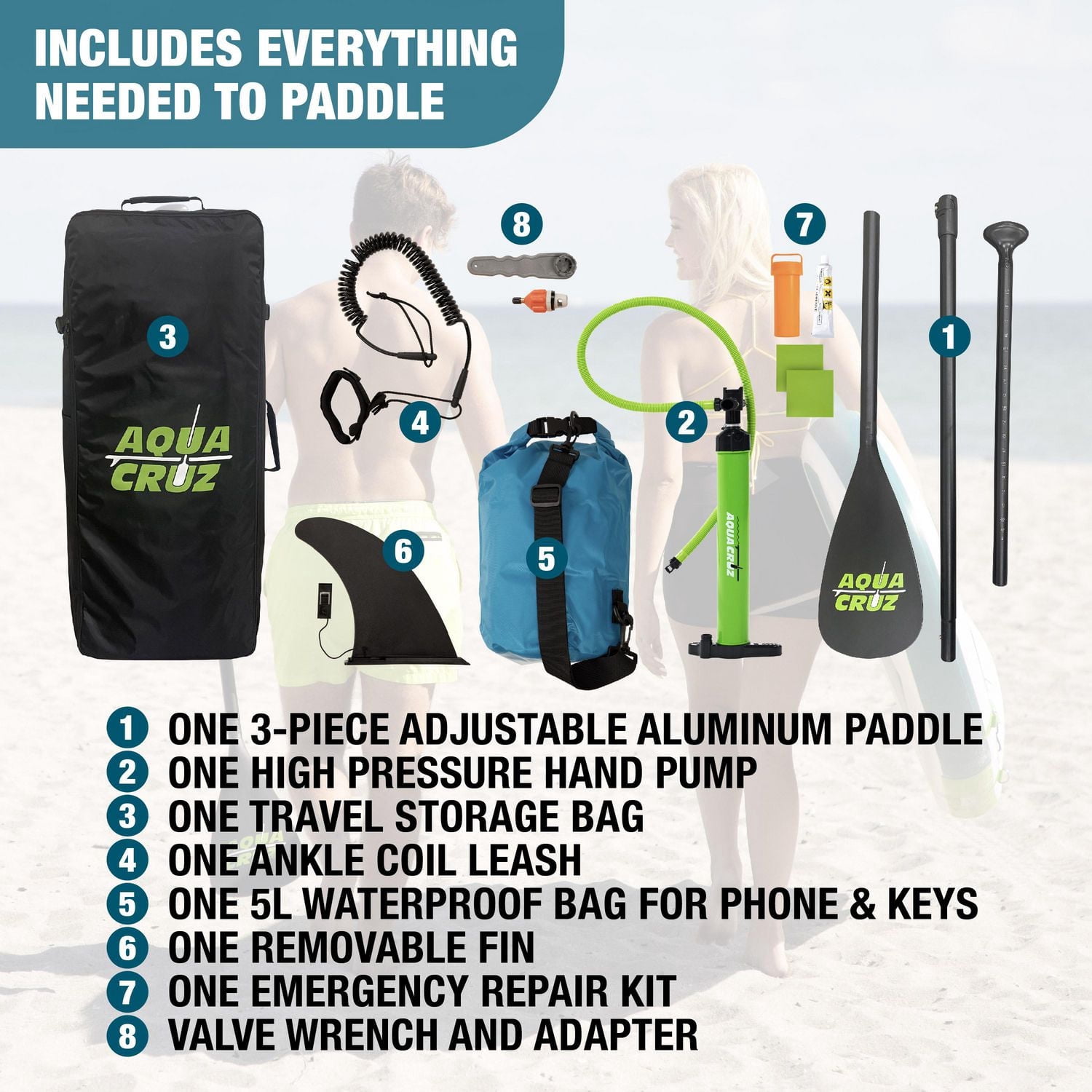 Aquacruz Suncruzer Ensemble de planches à pagaie gonflables de 9,5 pieds avec accessoires