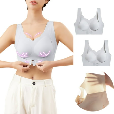 

uikmnh Bras for Women Womens 2PCS Seamless Rimless Tank Style Bra Beauty Chest Pads Bra Daily Sport Underwear