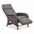 thumbnail image 3 of PARKWELL Outdoor Patio Recliner Chair,Adjustable Rattan Reclining Lounge Chair with Cushion, Gray, 3 of 9
