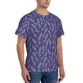 thumbnail image 4 of Yiaed Lavender Flowers Print Mens Short Sleeve Tight Fit T-Shirt, Crewneck Casual Tee-3X-Large, 4 of 5
