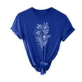 thumbnail image 1 of Pompotops T-shirt à Manches Courtes Imprimé Mode pour Femmes Blouse Décontractée Ample en Solde, 1 of 7