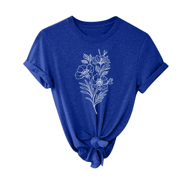 Pompotops T-shirt à Manches Courtes Imprimé Mode pour Femmes Blouse Décontractée Ample en Solde