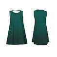 thumbnail image 6 of Defioc Dark teal green Pattern Women's Summer Dresses 2025 Beach Casual Sleeveless Tank Loose Sundress Beach Vacation Clothes with Pocket -Small, 6 of 7