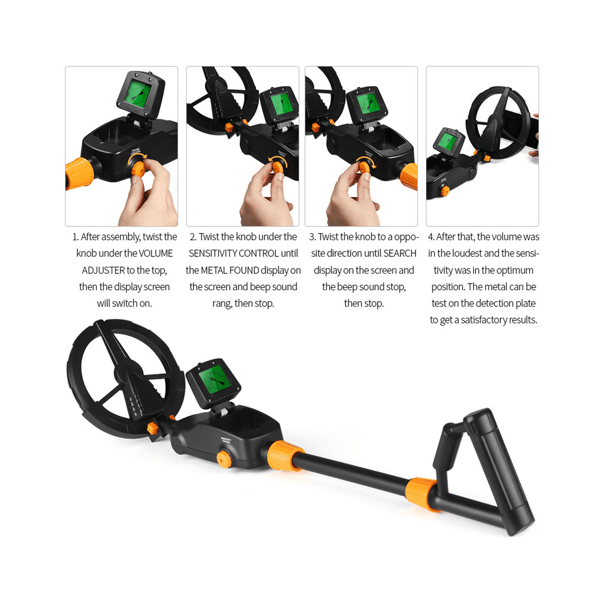 MD1008A Underground Metal Detector Gold Silver Jewelry Treasure Search Finders Waterproof Treasure Metal Seeker Tool