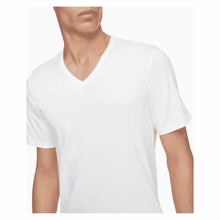 Calvin Klein Men's 5-Pack Slim Fit V-Neck Cotton T-Shirts, White