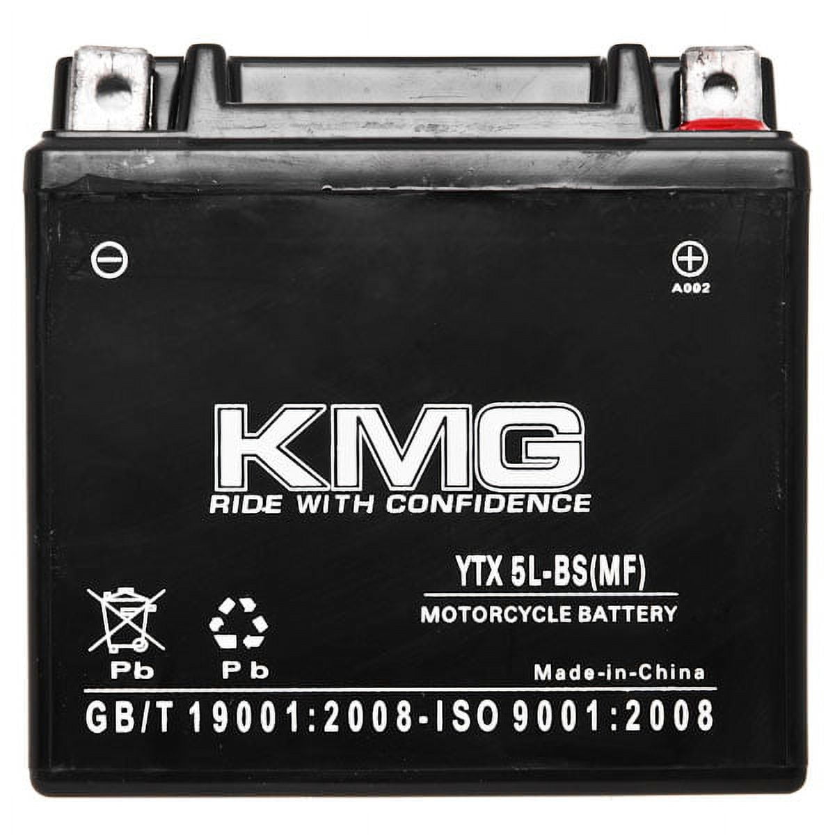 KMG Battery Compatible with Kawasaki 90 KFX90 2007-2012 YTX5L-BS