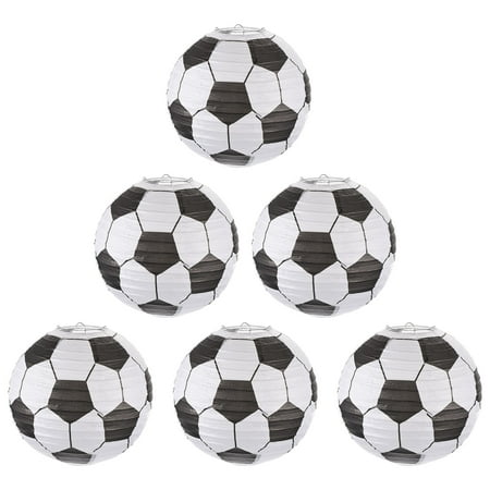Uxcell 6Pcs 12in Soccer Paper Lantern, White Black