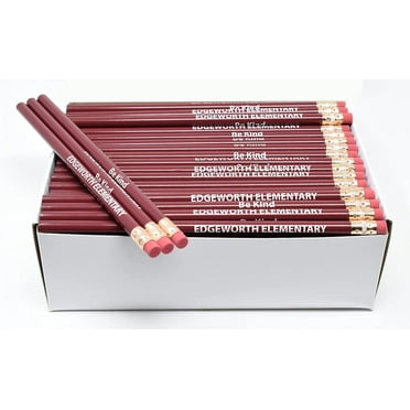 Pencil Guy Promotional Personalized Imprinted Round Pencils, Pack of 144 Wood Pencils