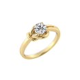 thumbnail image 2 of 6.00MM D-F VS Moissanite Engagement Ring (0.68 ct Moissanite Weight, 0.75 ct dew) Knot 4 prongs 14K Gold, 2 of 6