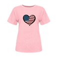 thumbnail image 3 of Camisetas de Manga Corta para las Mujeres Día de la Independencia Impresión Básica Camiseta de Verano, Cuello Redondo Casual Camiseta Blusa, 3 of 4