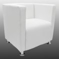thumbnail image 3 of vidaXL Cube Fauteuil Blanc Simili Cuir, 3 of 4