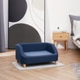 thumbnail image 3 of Teamson Pets Bennett Linen Sofa Dog Bed for Pets Up to 66 lbs, Navy, 3 of 10