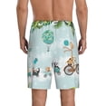 thumbnail image 4 of Lsque Animals Riding Across The Sky Mens Sleep Pajama Shorts,Short Pajama Pants, Cotton Ultra-Soft Knit-Large, 4 of 9