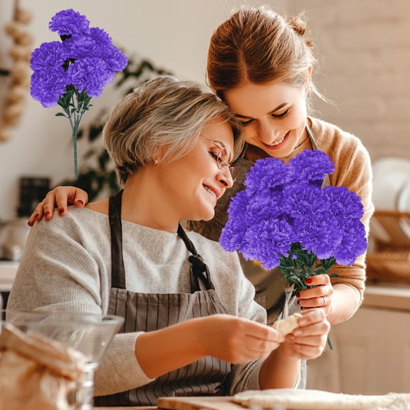 WZXPWT Mother's Day Carnation Artificial Maple, Simulation Floral Arrangement, Living Room Decoration, Dining Table Decorative Flowers