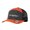 Charcoal-Orange Colorblock, variant on Fish Embroidered Color Block Trucker Hat, Unisex Adjustable Breathable Cap for Vacation Travel Daily Outdoor Wear