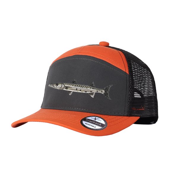Vergiac Fish Embroidered Color Block Trucker Hat, Unisex Adjustable Breathable Cap for Vacation Travel Daily Outdoor Wear