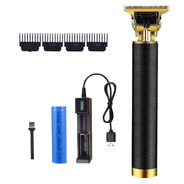 Kit de cortadoras de cabello para hombres, maquinilla de afeitar de peluquero profesional recargable 4 x peines Tipo T Head Strong Power Shaver para , negro Sunnimix Cortapelos Cortapelos