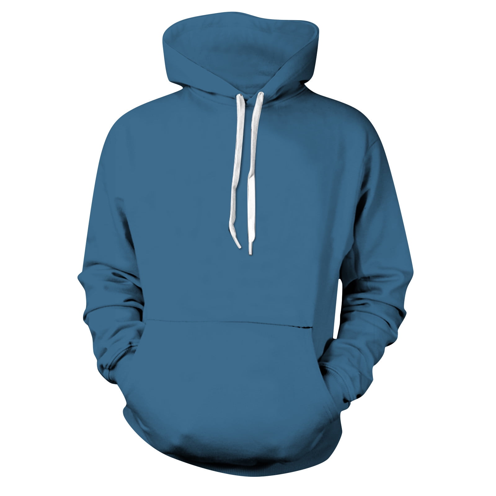 Buy Men Blue Solid Hooded Neck Sweatshirt Online - 759328