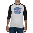 thumbnail image 1 of NASA Distressed Logo Mens Soft Raglan T Shirt, 1 of 1
