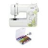 Brother SM1704 17-Stitch Lightweight Sewing Machine (White) with 36-Piece Bobbins and Sewing Threads