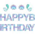 thumbnail image 5 of Anor WishLife - Pancarta de cumpleaños con sirena brillante, pancarta de sirena, suministros de fiesta de sirena, decoración de cumpleaños de sirenita para niñas, niños, hogar, aula, baby showers, primer cumpleaños Zhivalor OTTO-ZYS-0056, 5 of 5