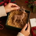 thumbnail image 5 of Rysoverian Wood Carved Style Reindeer Resin Figurine, Vintage Christmas Tabletop Decoration for Mantel Shelf Decor, 5 of 7
