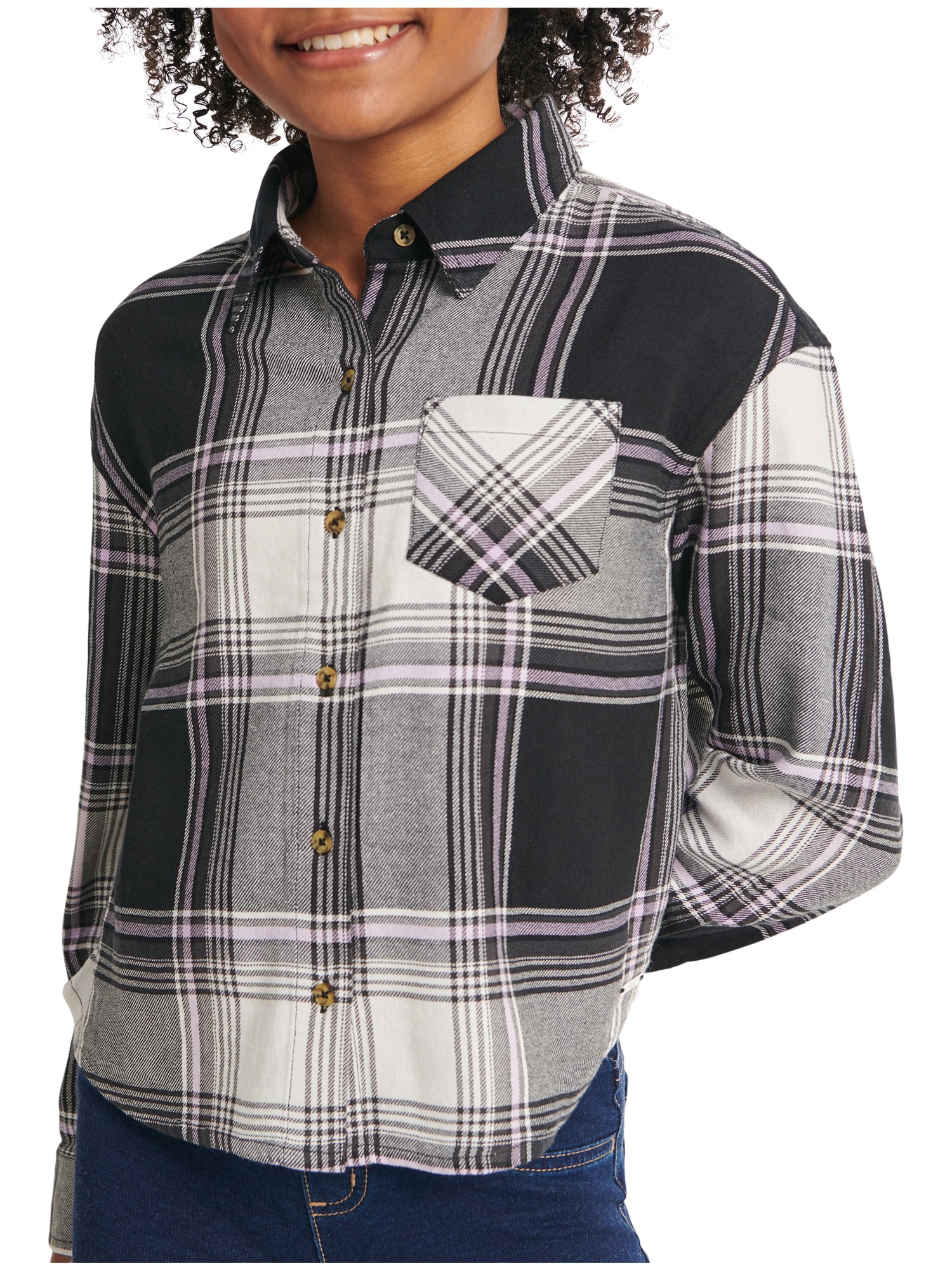 Justice Girls Plaid Top, Sizes XS- XLP