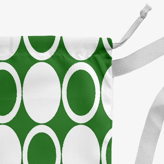 Simply Daisy Small Mod Circles 18 x 29 in Green Laundry Bag