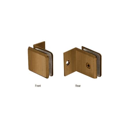 CRL Antique Brass Fixed Panel Beveled Clamp With Small Leg