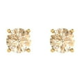 thumbnail image 3 of 14K Solid Gold Push Back Stud Earrings for Women | 1.5 cttw Round Cut Natural Morganite | Yellow Gold, 3 of 5