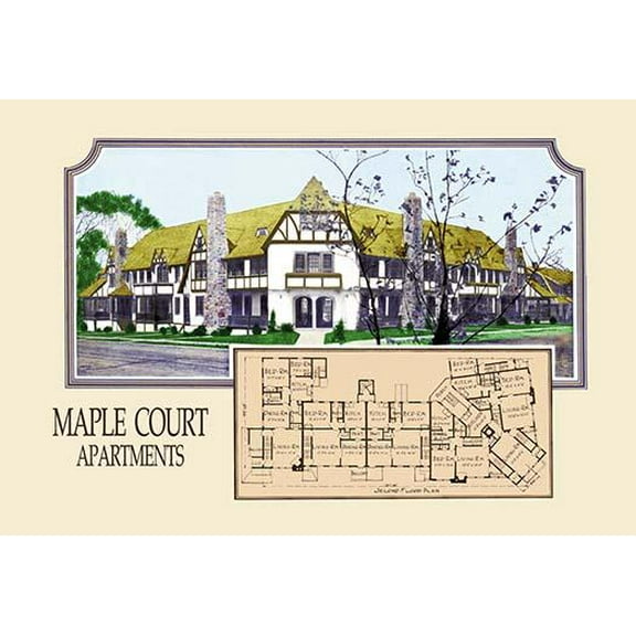 Maple Court Apartments-Fine Art Canvas Print (20" x 30")