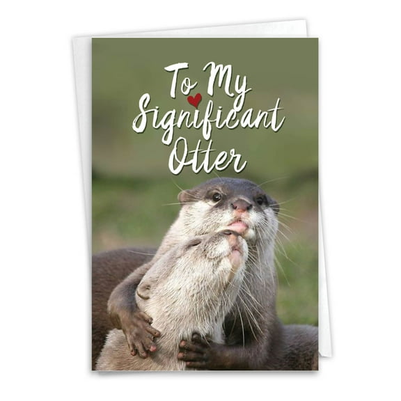 1 Funny Anniversary Card with Envelope - Significant Otters C5528ANG