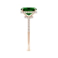 thumbnail image 3 of ANGARA Lab Grown 1.75 Ct Thin Shank Cushion Emerald Ring with Lab Diamond Accents for Women in 14K Rose Gold (Size-9x7mm) | May Birthstone, Anniversary Jewelry Gift for Women | Lab-Grown Emerald Ring, 3 of 9
