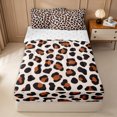 thumbnail image 2 of Erosebridal Cream Leopard Animal Print Zipper Queen Comforter Set with Fitted Sheet and 2 Pillowcases for Girls, Fashion Polkadot Zipper Bedding Set, Reversible, 4-Piece, 2 of 7