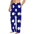 thumbnail image 6 of Gukieu Navy And White Polka Dot Print Men's Home Trousers, Elastic Drawstring Home Pajamas Clothing Suitable for Adult Men-X-Large, 6 of 6
