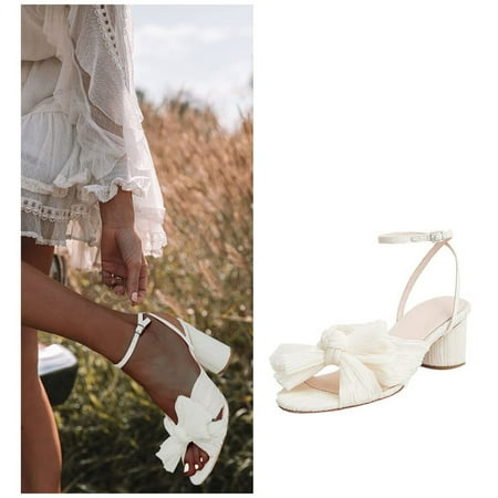 

Cuhas Wide Sandals for Women SlippersWomen s Fashion Sandals Thick Heel Bow Silk Sandals Retro Buckle Shoes